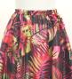 Hula Long Circular Skirt with Hawaiian Leaf / Luxury Collection / Wine / J3201-23