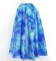 Hula Long Shantung Circular Skirt with Water Color Print / Luxury Collection / Sky Blue / J3201-2