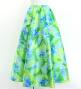 Hula Long Shantung Circular Skirt with Ginger Print / Luxury Collection / YellowGreen / J3201-3