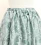 Hula Long Shantung Circular Skirt with Hawaiian Leaf Print / Luxury Collection / Gray / J3201-4