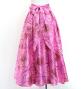 Hula Long Circular Skirt with Lehua Print / Luxury Collection / Pink & Purple / J3201-7