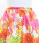 Hula Long Shantung Circular Skirt with Hibiscus Print / Luxury Collection / White & Red / J3201-9