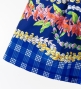 Hula Shantung Pa'u Skirt with Palaka & Lei Print / Luxury Collection / Blue / J3203bl