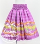 Hula Shantung Pa'u Skirt with Palaka & Lei Print / Luxury Collection / Pink / J3203pi