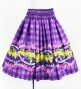 Hula Shantung Pa'u Skirt with Palaka & Lei Print / Luxury Collection / Purple / J3203pu