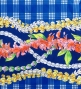 Hula Blouse & Pa'u Set-Up with Palaka & Lei Print / Luxury Collection / Blue / J3204bl