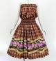 Hula Blouse & Pa'u Set-Up with Palaka & Lei Print / Luxury Collection / Brown / J3204br