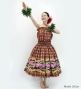 Hula Blouse & Pa'u Set-Up with Palaka & Lei Print / Luxury Collection / Brown / J3204br