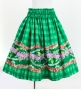 Hula Blouse & Pa'u Set-Up with Palaka & Lei Print / Luxury Collection / Green / J3204gr