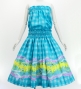 Hula Blouse & Pa'u Set-Up with Palaka & Lei Print / Luxury Collection / Light Blue / J3204lbl