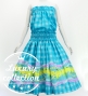 Hula Blouse & Pa'u Set-Up with Palaka & Lei Print / Luxury Collection / Light Blue / J3204lbl