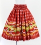 Hula Blouse & Pa'u Set-Up with Palaka & Lei Print / Luxury Collection / Red / J3204rd