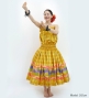 Hula Blouse & Pa'u Set-Up with Palaka & Lei Print / Luxury Collection / Yellow / J3204ye