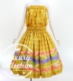 Hula Blouse & Pa'u Set-Up with Palaka & Lei Print / Luxury Collection / Yellow / J3204ye