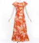 Hula Koshibo Frill Dress / Luxury Collection / Orange Red / J3205orrd