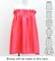 Hula Blouse & Pa'u Set-Up with Hawaiian Flower Print / Luxury Collection / J3222-1