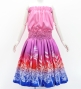 Hula Blouse & Pa'u Set-Up with Hawaiian Flower Print / Luxury Collection / J3222-2