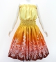 Hula Blouse & Pa'u Set-Up with Hawaiian Flower Print / Luxury Collection / J3222-4