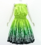 Hula Blouse & Pa'u Set-Up with Hawaiian Flower Print / Luxury Collection / J3222-6