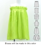 Hula Blouse & Pa'u Set-Up with Hawaiian Flower Print / Luxury Collection / J3222-6