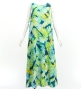 Hula Long Koshibo Dress with Banana Leaf  Print / Luxury Collection / Green / J3223-3