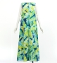Hula Long Koshibo Dress with Banana Leaf  Print / Luxury Collection / Green / J3223-3