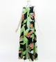 Hula Long Koshibo Dress with Heliconia Print / Luxury Collection / Black / J3223-4