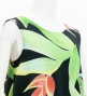 Hula Long Koshibo Dress with Heliconia Print / Luxury Collection / Black / J3223-4