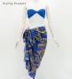 Hula Short Pareo / Gradient Hibiscus / Purple & Yellow / J3225-12