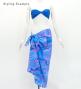 Hula Short Pareo / Gradient Hibiscus / Blue & Pink / J3225-13
