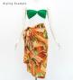 Hula Short Pareo / Hawaiian Leaf / Orange / J3225-2