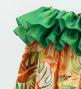 Tahitian Shantung Skirt with Hawaiian Leaf Print / Luxury Collection / Orange / J3226-10