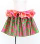 Tahitian Shantung Skirt with Kahiko&Tiare Print / Luxury Collection / Green & Pink / J3226-13