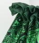 Tahitian Shantung Skirt with Kahiko & Strelitzia Print / Luxury Collection / Green / J3226-15