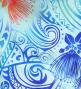 Tahitian Shantung Skirt with Kahiko & Lehua Print / Luxury Collection / Light Blue / J3226-17