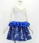 Tahitian Shantung Skirt with Hawaiian motifs Print / Luxury Collection / Navy / J3226-18