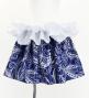 Tahitian Shantung Skirt with Kahiko & Hibiscus Print / Luxury Collection / Navy / J3226-19