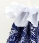 Tahitian Shantung Skirt with Kahiko & Hibiscus Print / Luxury Collection / Navy / J3226-19