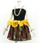 Tahitian Shantung Skirt with Kahiko & Lehua Print / Luxury Collection / Black / J3226-3