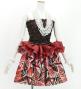 Tahitian Shantung Skirt with Kahiko & Lehua Print / Luxury Collection / Red & Black / J3226-4