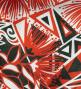 Tahitian Shantung Skirt with Kahiko & Lehua Print / Luxury Collection / Red & Black / J3226-4