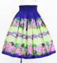 Hula Shantung Pa'u Skirt with Cattleya Lei Print / Luxury Collection / Purple / J3227pu