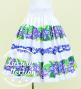 Hula Shantung Pa'u Skirt with Cattleya Lei Print / Luxury Collection / White / J3227wh