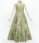 Hula Long Banana Leaf Dress with Shantung / Luxury Collection / Beige / J3252be
