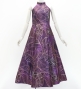 Hula Long Banana Leaf Dress with Shantung / Luxury Collection / Wine / J3252wi