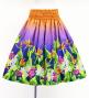 Hula Shantung Pa'u Skirt with Hawaiian Flower & Leaf Print / Luxury Collection / J3255-4