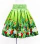 Hula Shantung Pa'u Skirt with Hawaiian Flower & Leaf Print / Luxury Collection / J3255-5