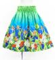 Hula Shantung Pa'u Skirt with Hawaiian Flower & Leaf Print / Luxury Collection / J3255-6