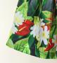Hula Blouse & Pa'u Set-Up with Hawaiian Flower & Leaf Print / Luxury Collection / J3256-8