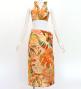 Koshibo Bra Top & Short Pareo / Hawaiian Leaf / Orange / J3259-2